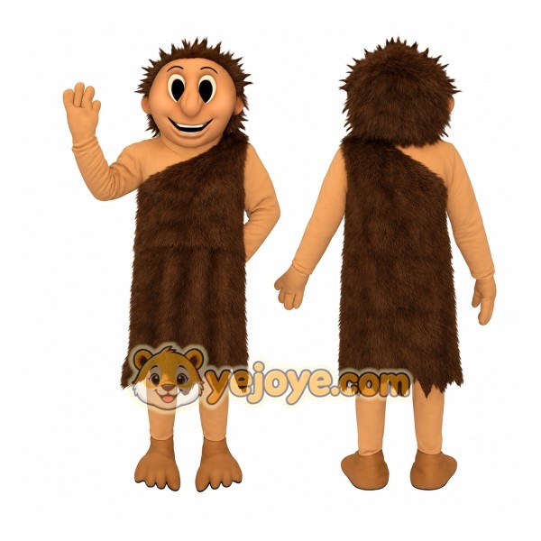 Brown Caveman Mascot Costume