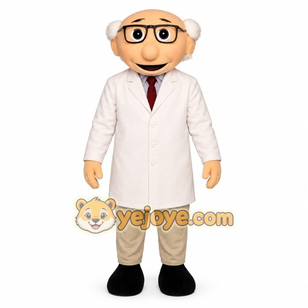 White Scientist Mascot Costume