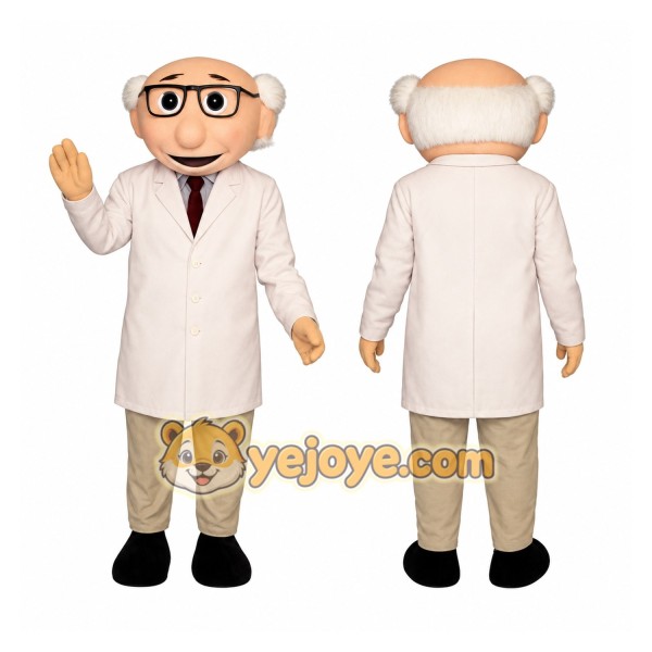 White Scientist Mascot Costume