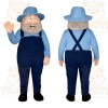 Blue Farmer Mascot Costume
