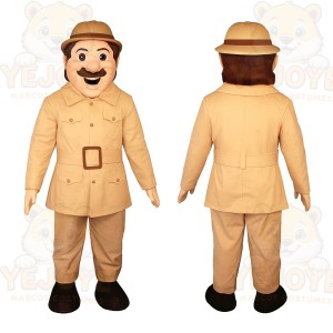 Beige Explorer Mascot Costume