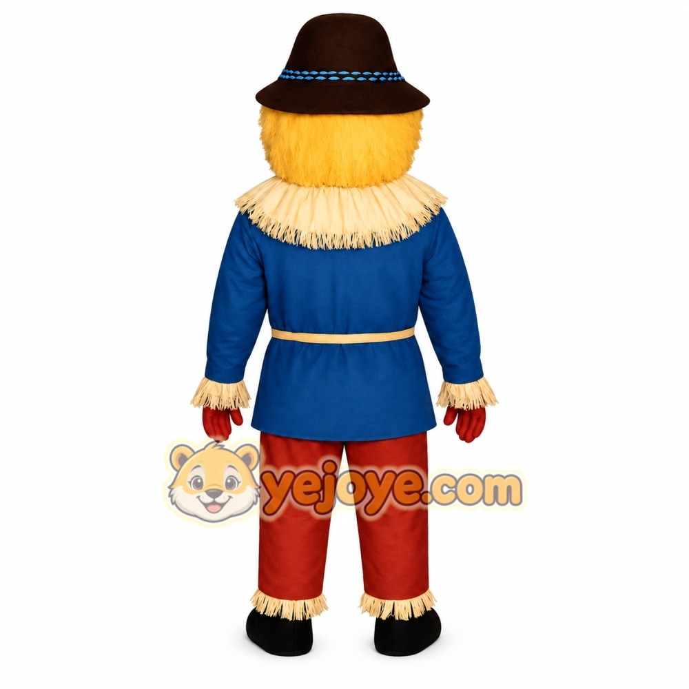 Blue Scarecrow Mascot Costume Blue Scarecrow Mascot Costume