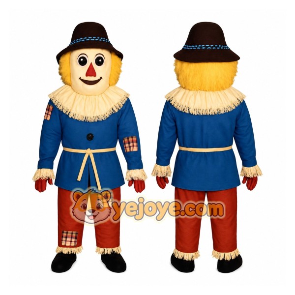 Blue Scarecrow Mascot Costume