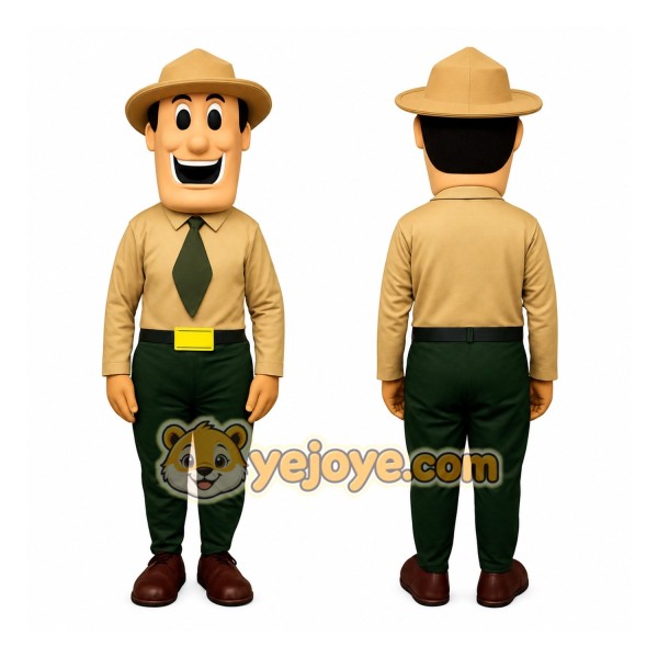Beige Ranger Mascot Costume
