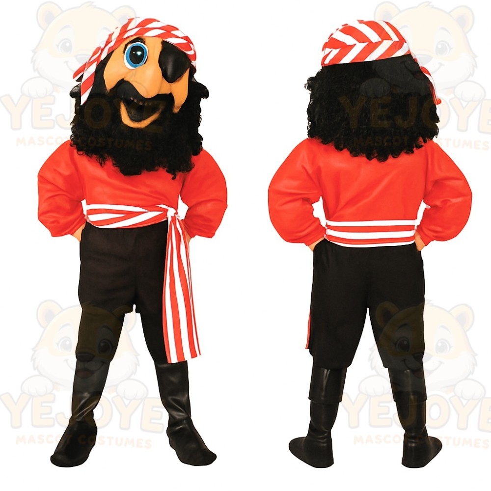 Red Pirate Mascot Costume