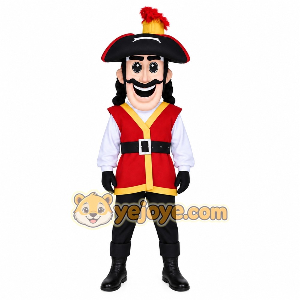 Red Pirate Mascot Costume Red Pirate Mascot Costume
