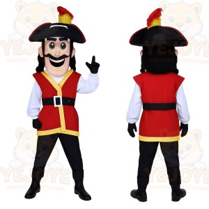 Red Pirate Mascot Costume