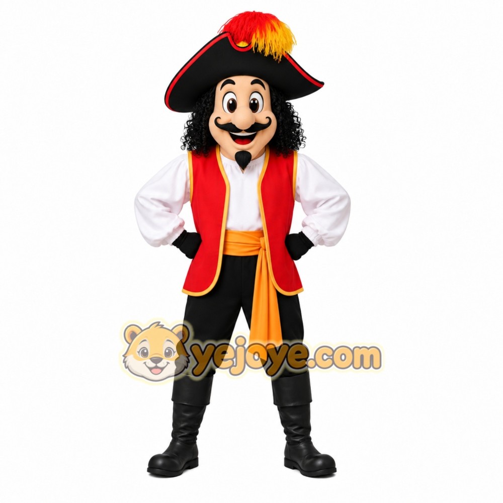 Red Pirate Mascot Costume Red Pirate Mascot Costume