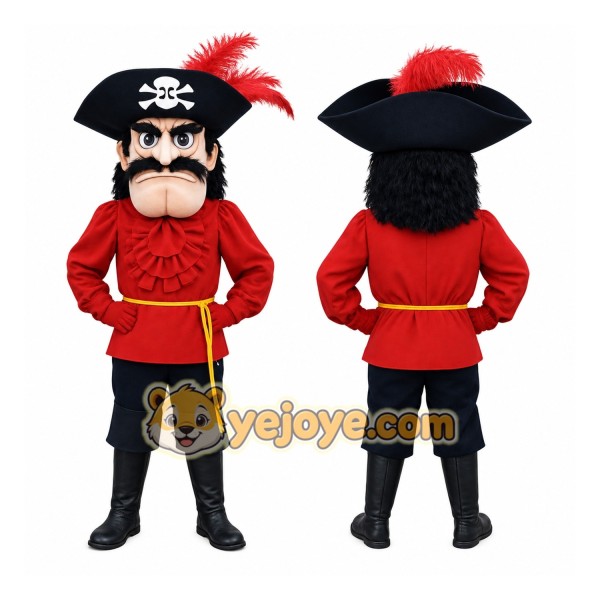 Red Pirate Mascot Costume