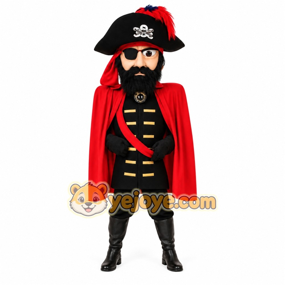 Red Pirate Mascot Costume Red Pirate Mascot Costume