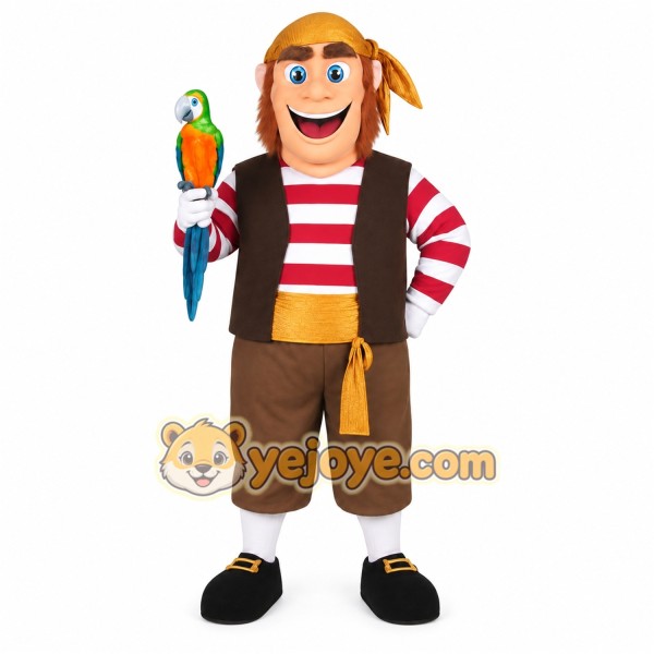 Brown Pirate Mascot Costume