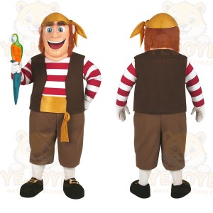 Brown Pirate Mascot Costume