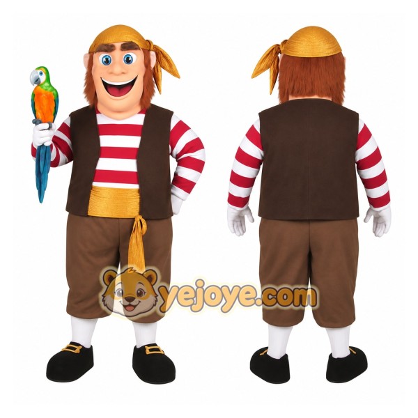 Brown Pirate Mascot Costume