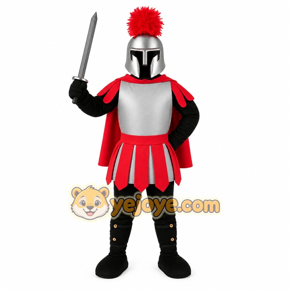 Red Knight Mascot Costume Red Knight Mascot Costume