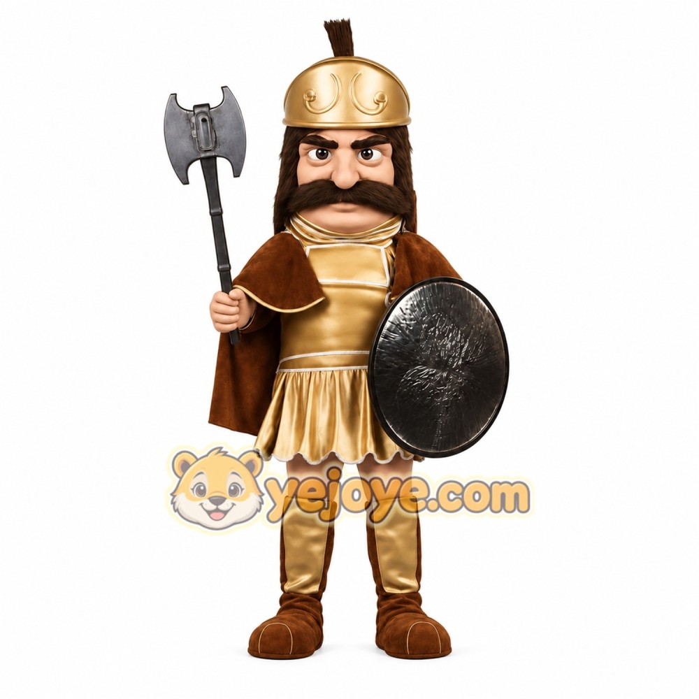 Brown Warrior Mascot Costume Brown Warrior Mascot Costume