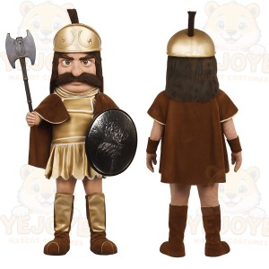 Brown Warrior Mascot Costume