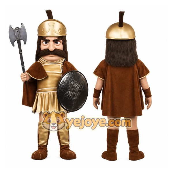 Brown Warrior Mascot Costume