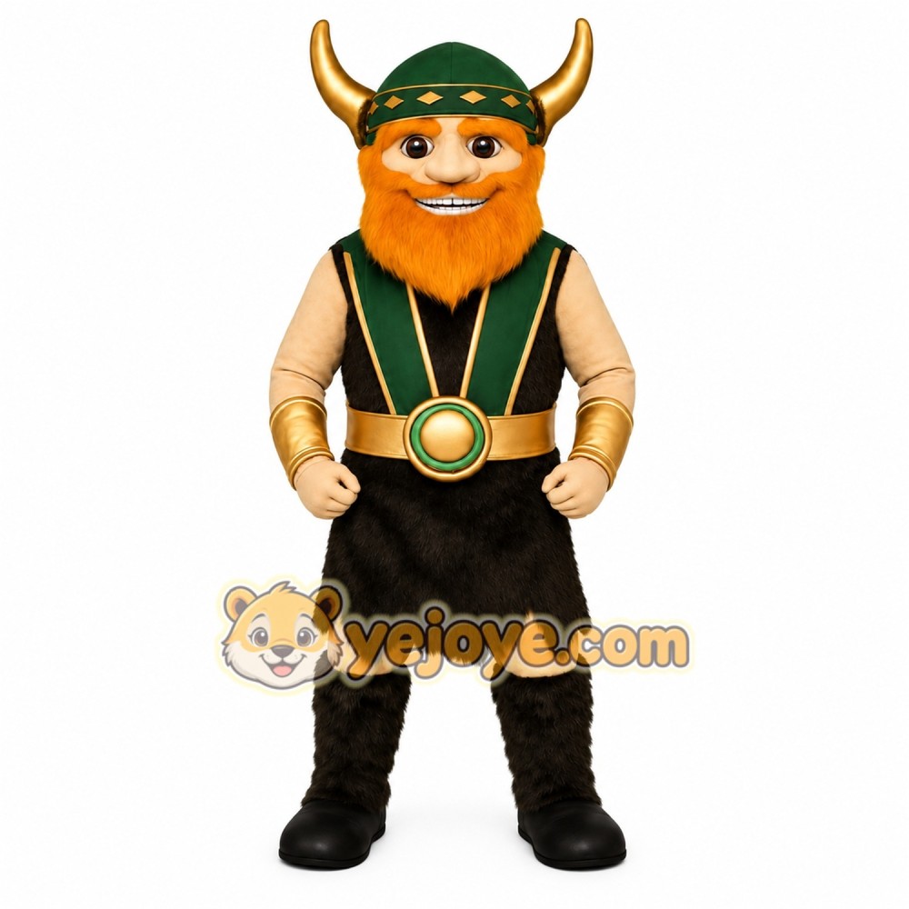 Green Viking Mascot Costume Green Viking Mascot Costume