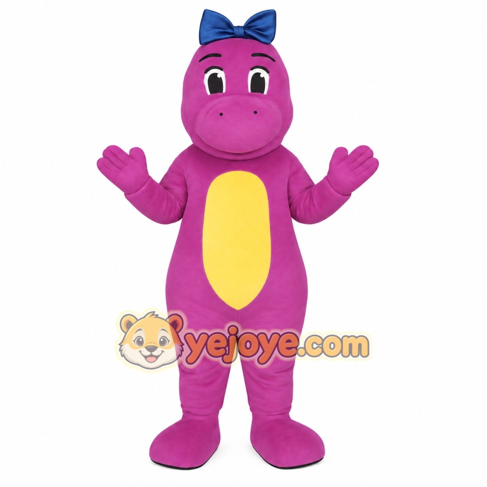 Pink Dinosaur Mascot Costume Pink Dinosaur Mascot Costume