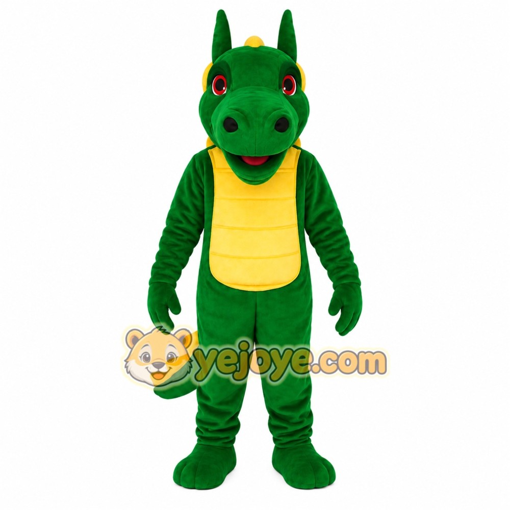 Green Dragon Mascot Costume Green Dragon Mascot Costume