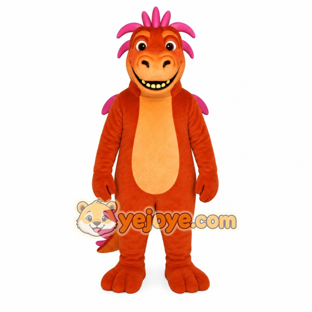 Orange Dragon Mascot Costume