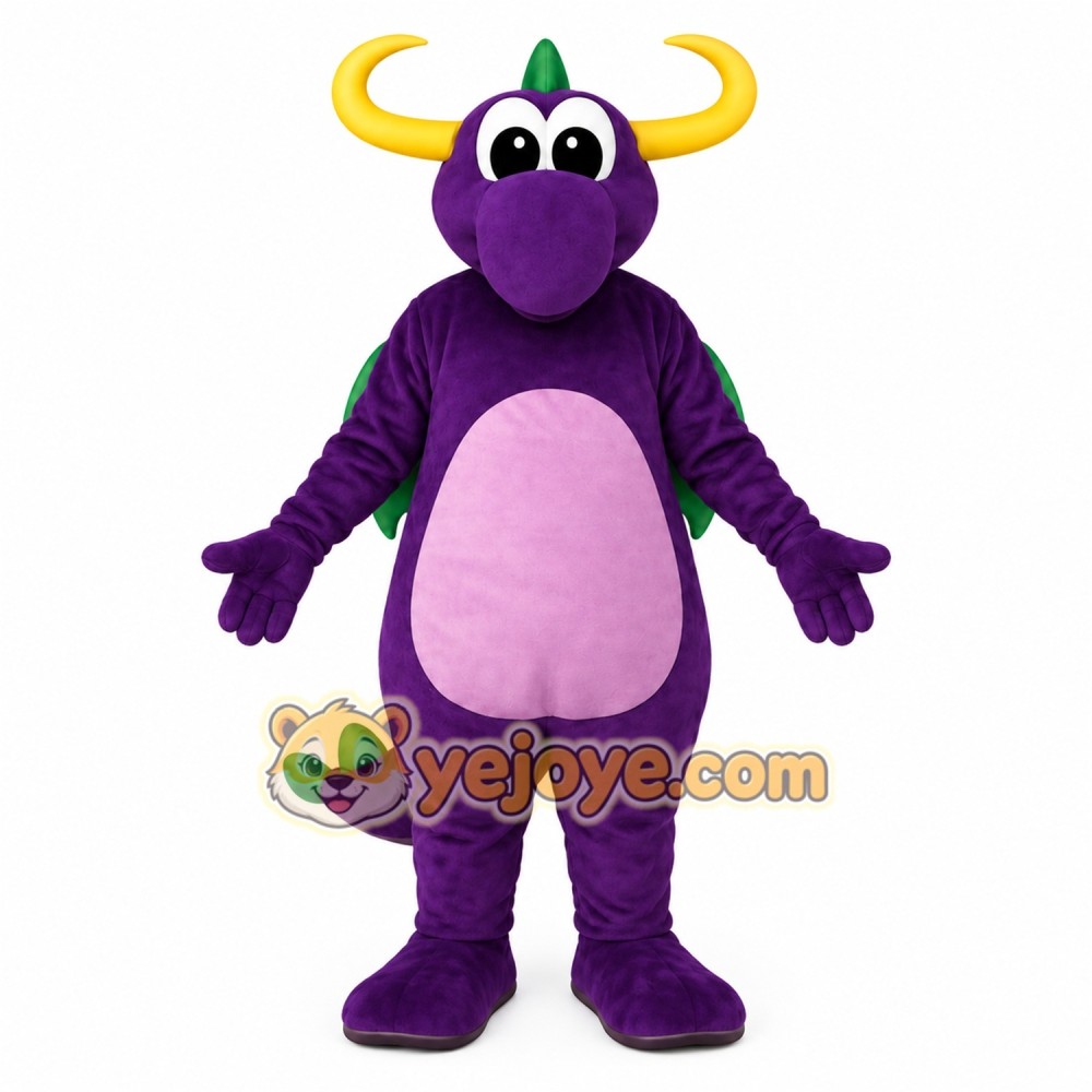 Purple Dragon Mascot Costume