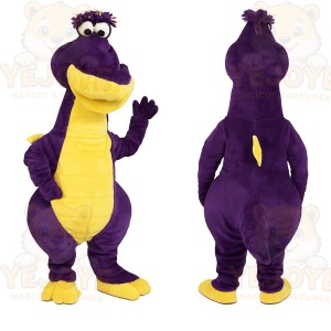 Purple Dinosaur Mascot Costume