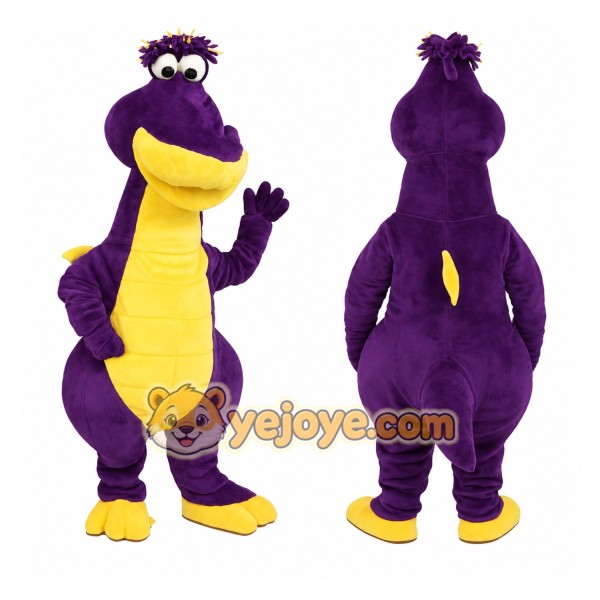Purple Dinosaur Mascot Costume