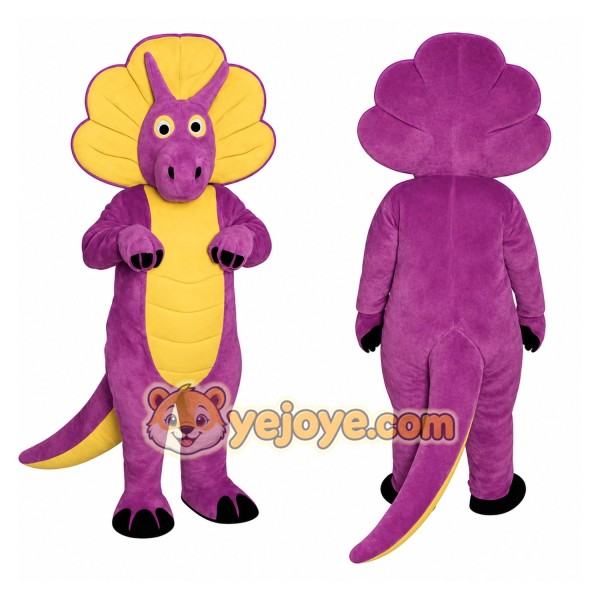 Purple Dinosaur Mascot Costume