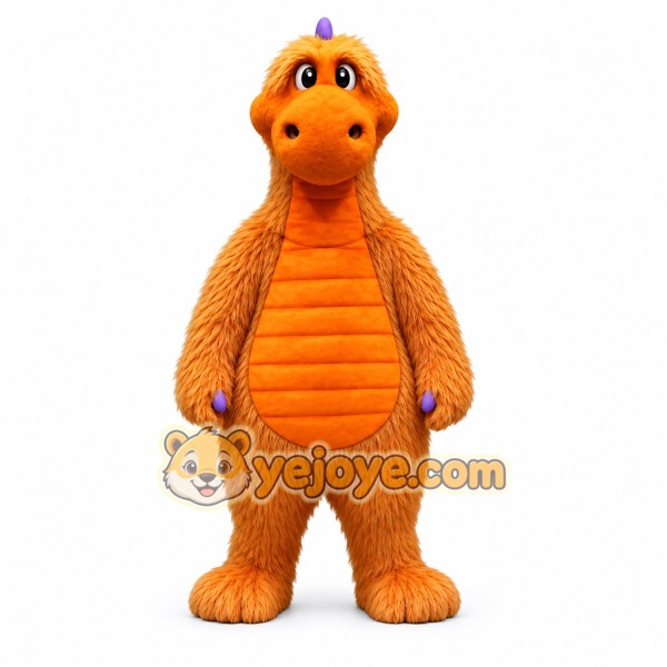 Orange Dinosaur Mascot Costume