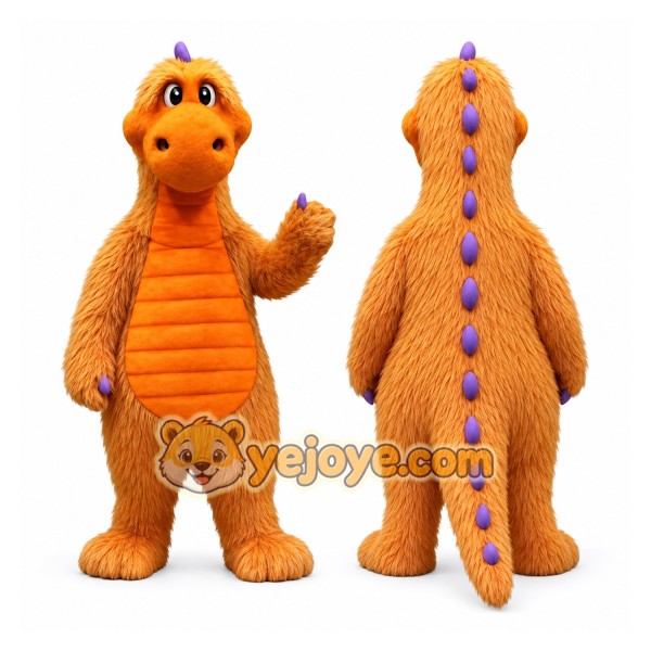 Orange Dinosaur Mascot Costume