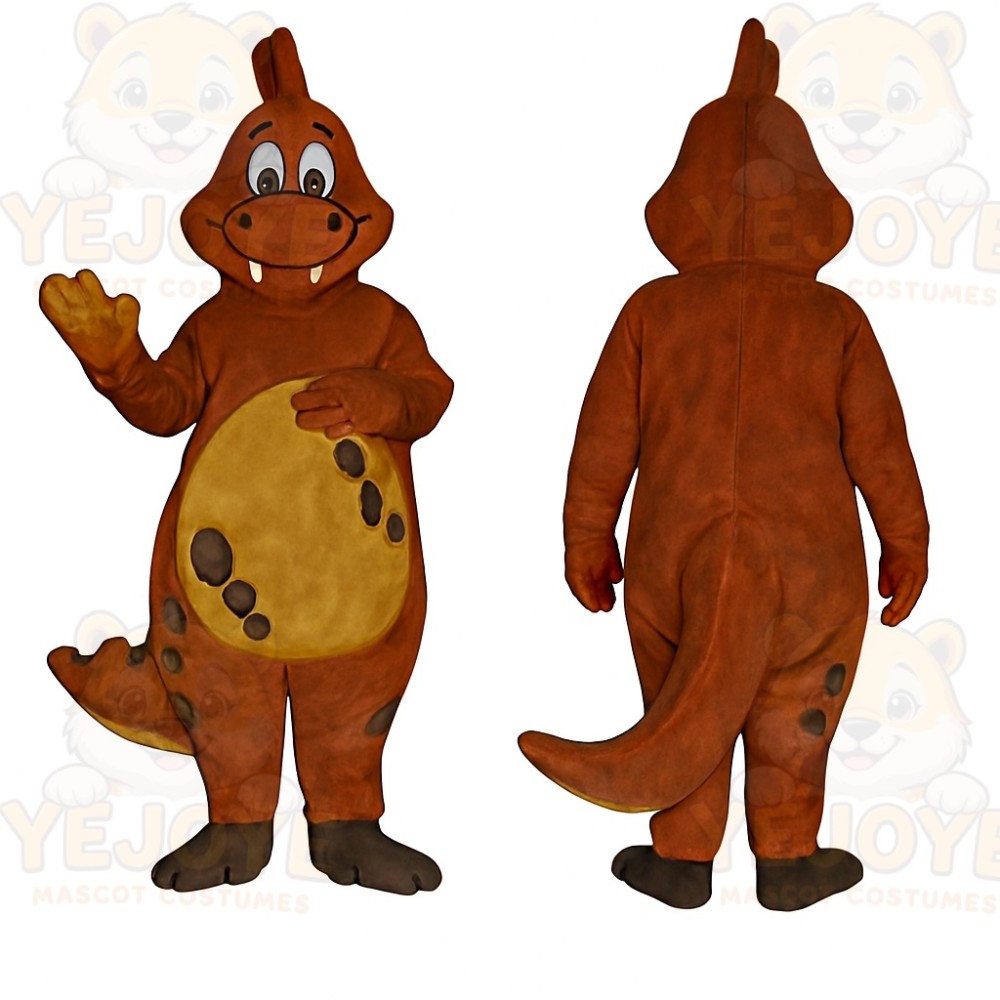 Brown Dinosaur Mascot Costume