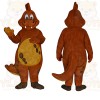 Brown Dinosaur Mascot Costume