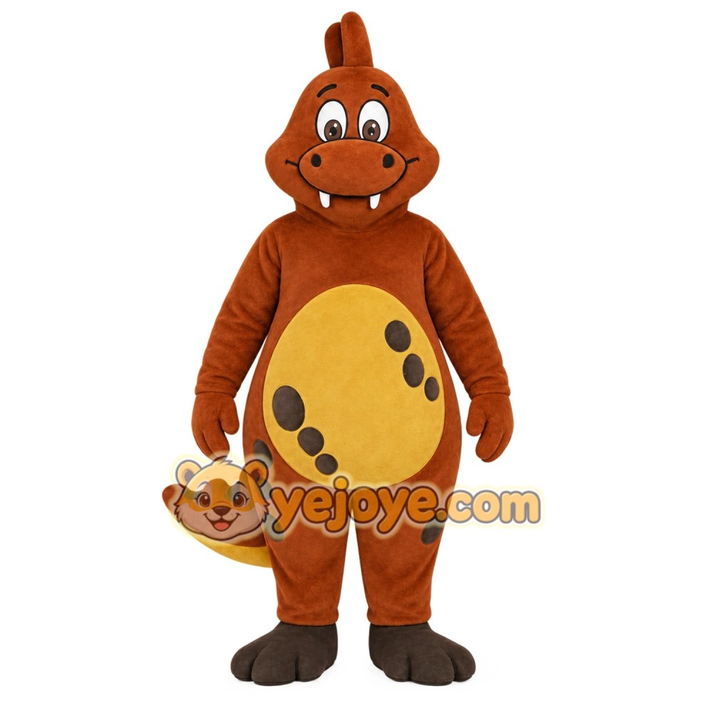 Brown Dinosaur Mascot Costume Brown Dinosaur Mascot Costume