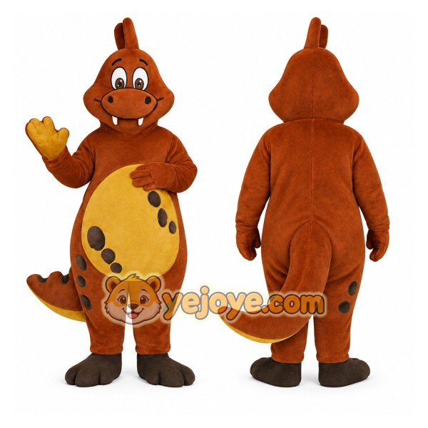 Brown Dinosaur Mascot Costume