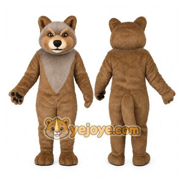 Brown Wolf Mascot Costume