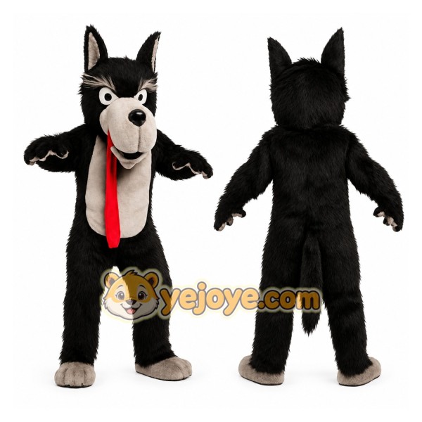 Black Wolf Mascot Costume