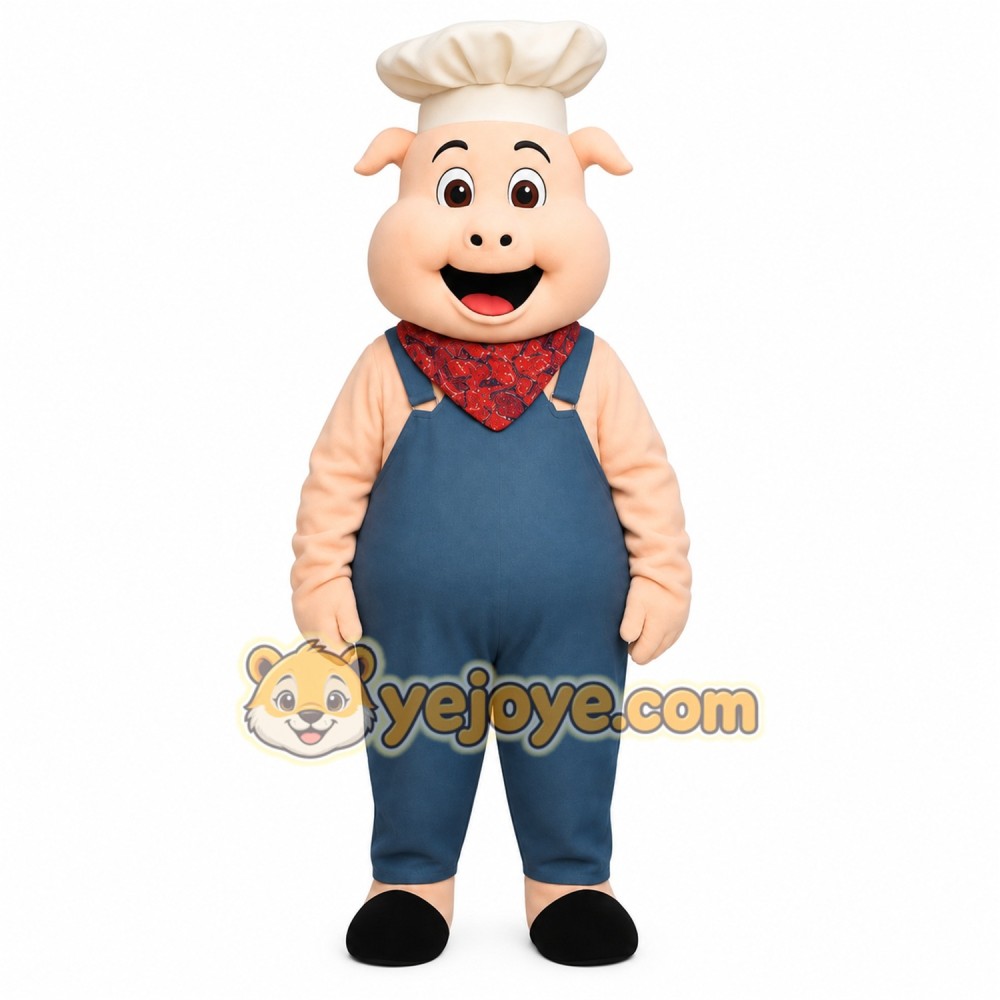 Blue Pig Chef Mascot Costume Blue Pig Chef Mascot Costume