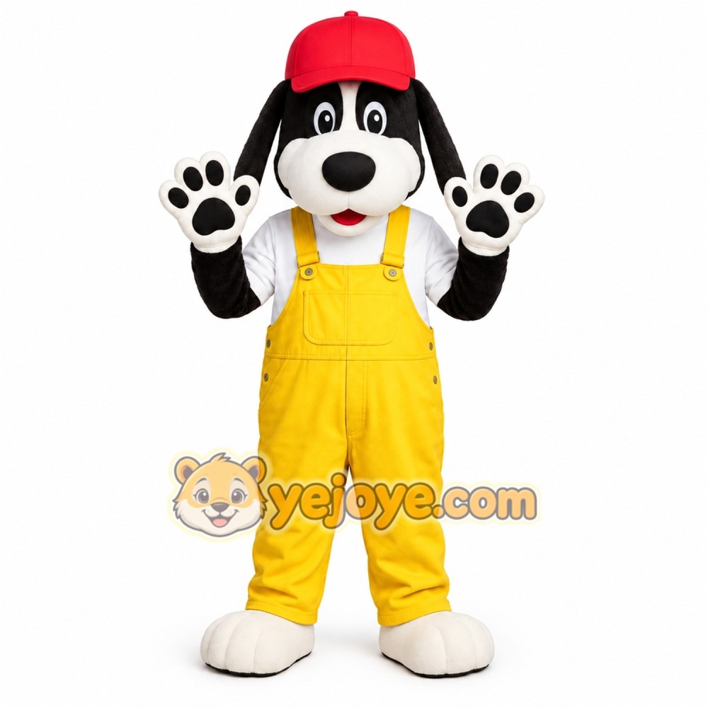 Black and Yellow Dog Mascot Costume Black and Yellow Dog Mascot Costume