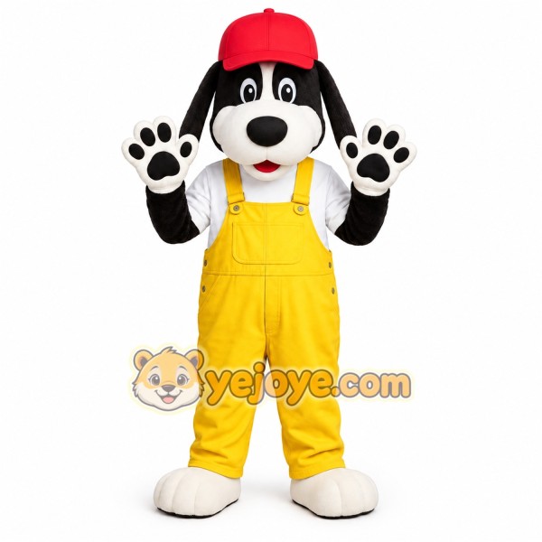 Black and Yellow Dog Mascot Costume