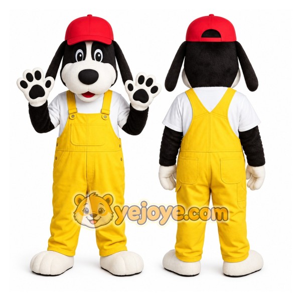 Black and Yellow Dog Mascot Costume