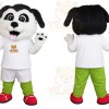 Black and White Dog Mascot Costume