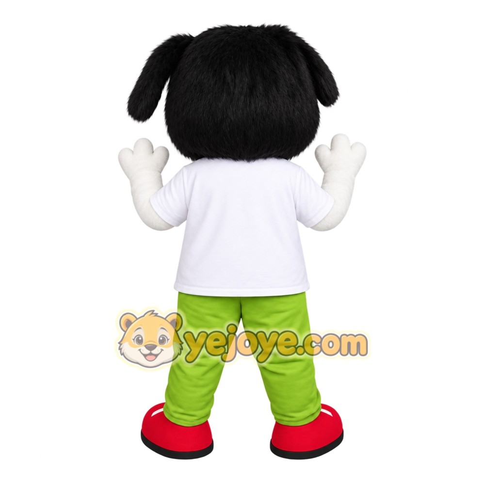 Black and White Dog Mascot Costume