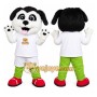 Black and White Dog Mascot Costume