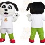 Black and White Dog Mascot Costume