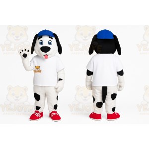 Black and White Dog Mascot Costume