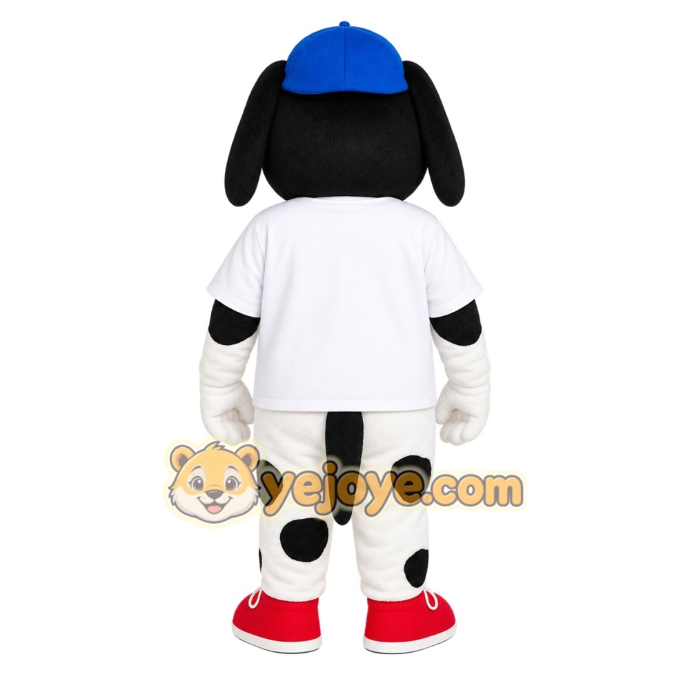 Black and White Dog Mascot Costume Black and White Dog Mascot Costume