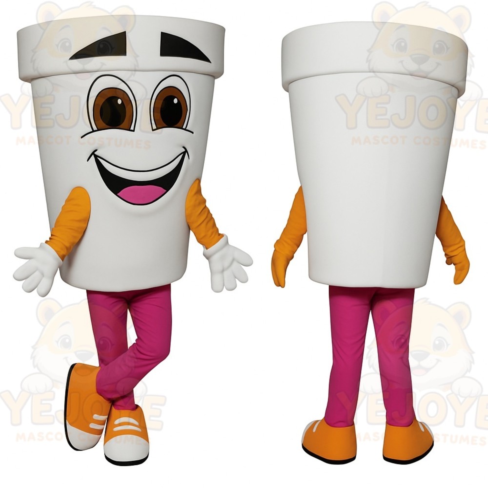 White Cup Mascot Costume