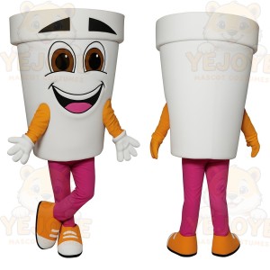 White Cup Mascot Costume