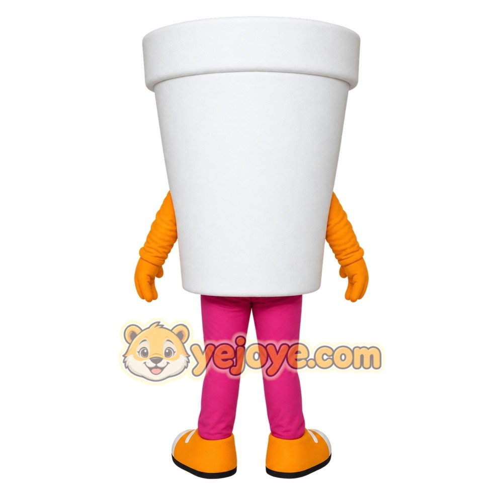 White Cup Mascot Costume White Cup Mascot Costume